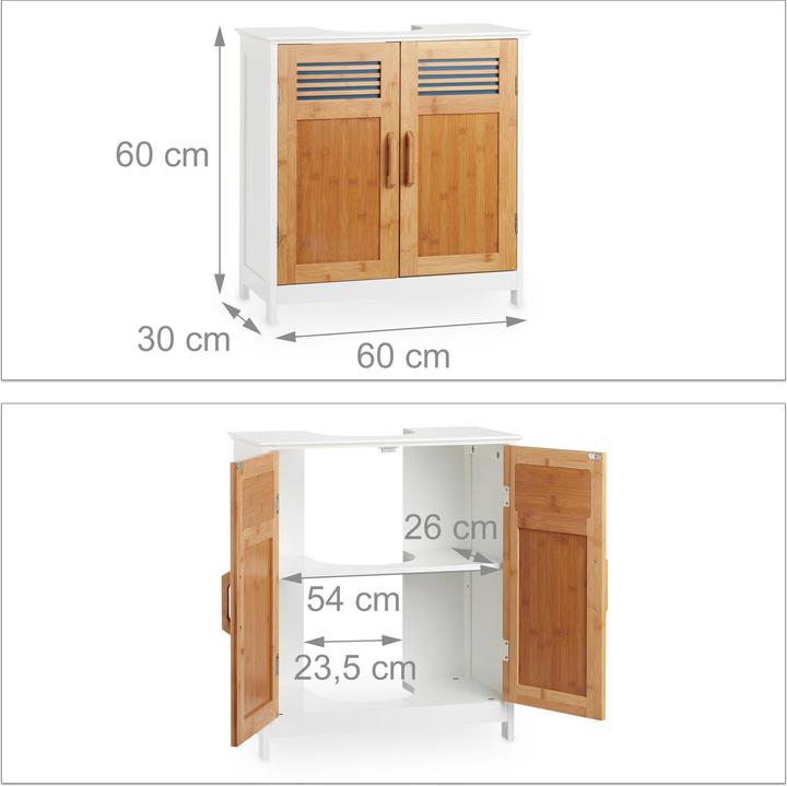 Produktbild Relaxdays Waschbeckenunterschrank (60 x 30 x 60 cm)