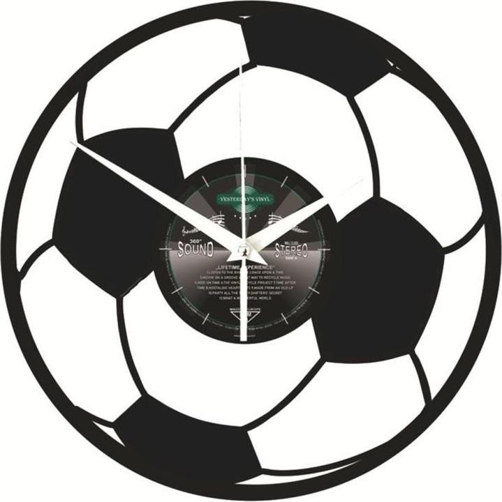 Produktbild Wanduhr Football Ø 30 cm, Gold/Schwarz, Form: Rund (30 cm)