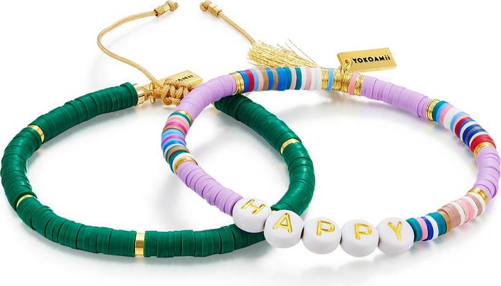 Yokoamii Damen Happy Edelstahl Fimo Perlen gelbgold - 30076 (22 cm, Edelstahl)