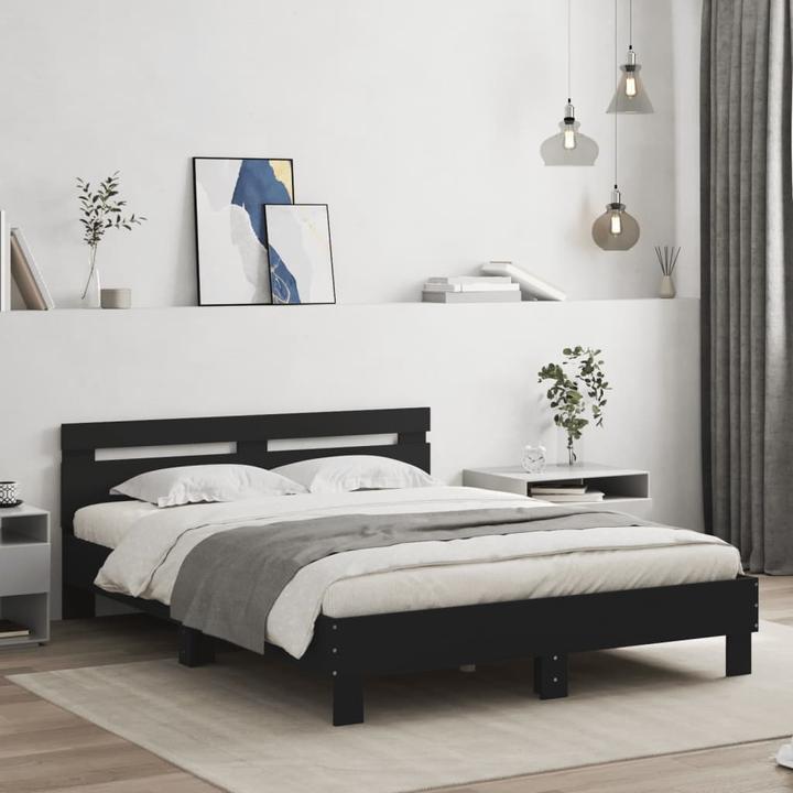 Produktbild VidaXL Bettgestell mit Kopfteil LED-Beleuchtung (140 x 190 cm)