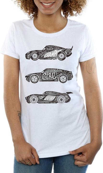 Actual product image Disney Womens/Ladies Cars Text Racers Cotton T-Shirt (M)