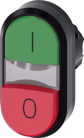 Image du produit Siemens Bouton-poussoir double SIRIUS ACT élément frontal en plastique, rouge/vert