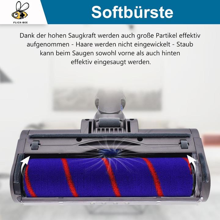 Immagine prodotto Flickbee Spazzola a rullo morbida compatibile per Dyson V7, V8, V10, V11 sostituisce 966489