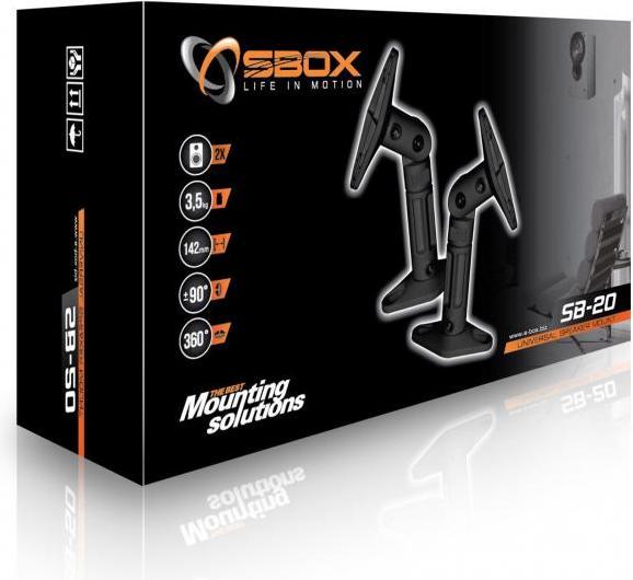 Actual product image Sbox SB-20 (1 pair, Wall installation, Tiltable, Rotatable)