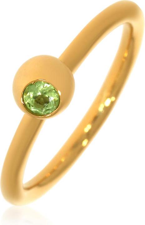 Immagine prodotto Xen Anello con peridoto da 3 mm circa 0,12 carati placcato in oro giallo (54, 925 Argento)