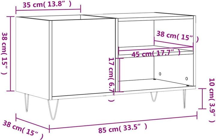 Produktbild VidaXL Plattenschrank Hochglanz-Weiss 85x38x48 cm Holzwerkstoff