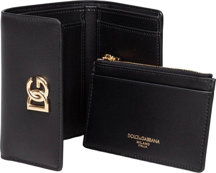 Actual product image Dolce & Gabbana leather wallet with metal dg logo