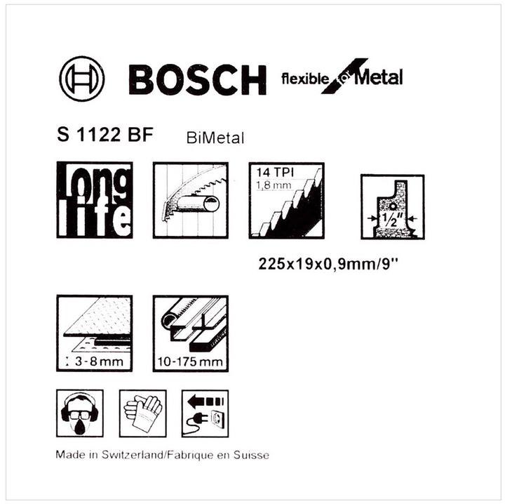 Produktbild Bosch Professional Zubehör Säbelsägeblatt S 1122 BF Flexible for Metal, 5er-Pack