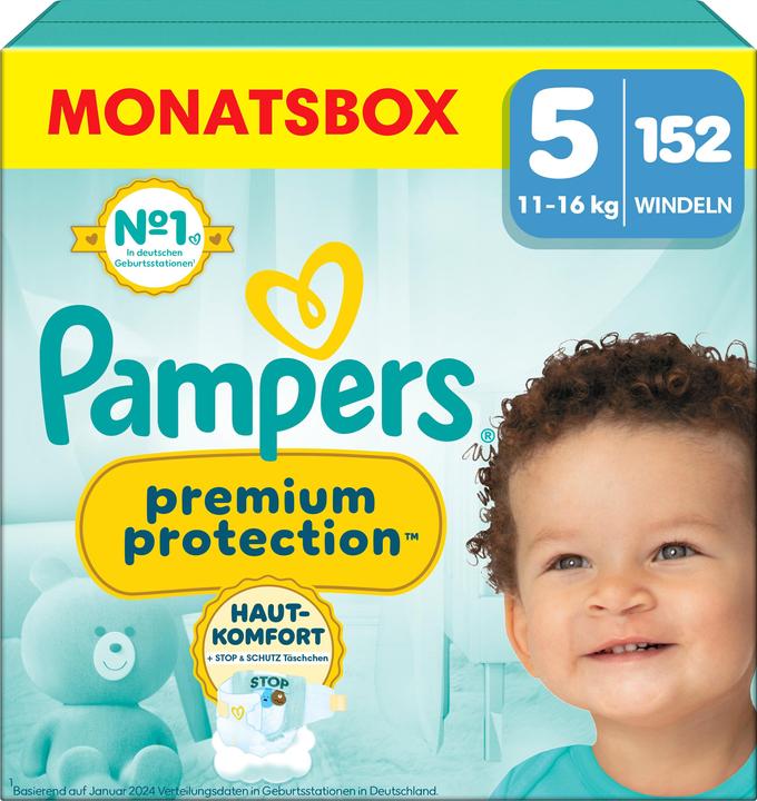 Pampers Premium Protection (Gr. 5, Monatsbox, 152 Stück)