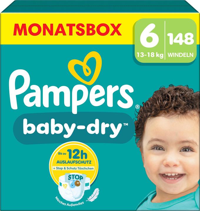 Immagine prodotto Pampers Baby-Dry (Dimensione 6, Pacco mensile, 148 Pezzo/i)