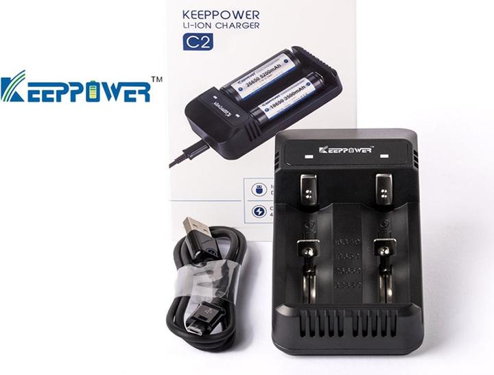 Immagine prodotto Keeppower Caricabatterie per batterie agli ioni di litio (1 pz., Caricabatterie senza batteria)