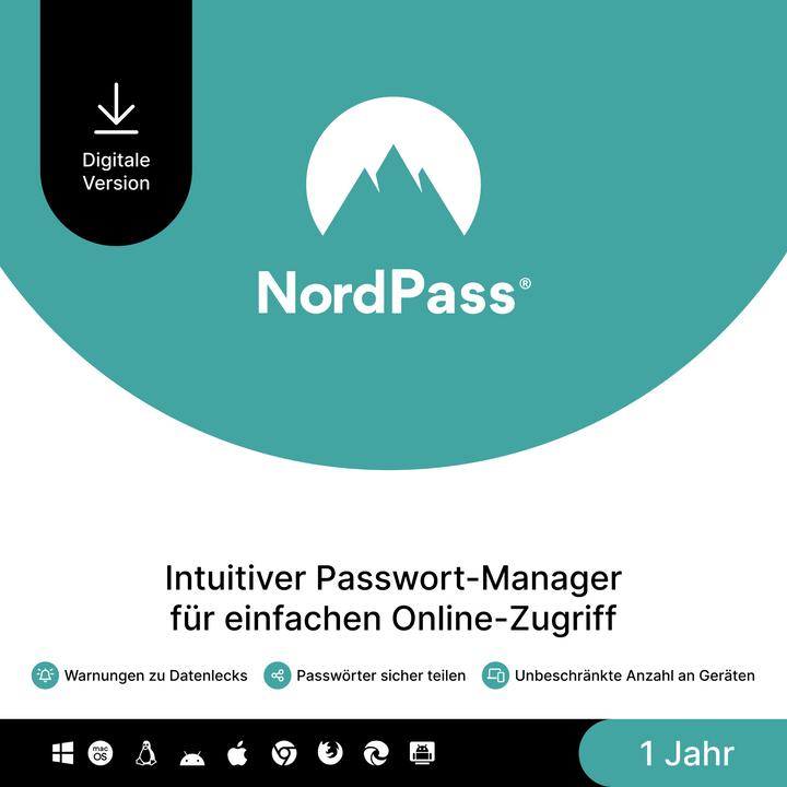 Produktbild NordVPN NordPass Password Manager (6 User, 12 Monate)