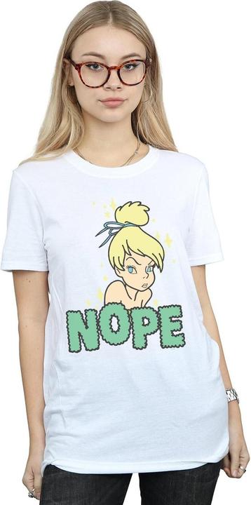 Actual product image Disney Womens/Ladies Tinker Bell Nope Cotton Boyfriend T-Shirt (L)