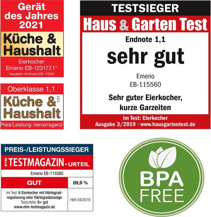 Produktbild Emerio Eierkocher (EU-Stecker)
