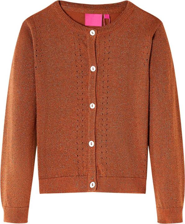 Produktbild VidaXL Kinder-Strickjacke Cognac 116,Material: 97 % Baumwolle. 3 (116)