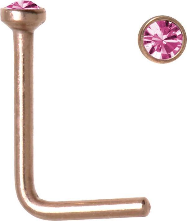 Produktbild Bijouteria Nasenpiercing (Chirurgenstahl 316L, PVD Beschichtung (goldfarbig), Premium Kristall)