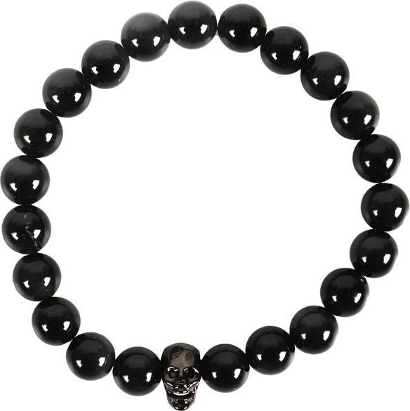 Something Different Obsidian Totenkopf Armband (100% synthetisches Material)