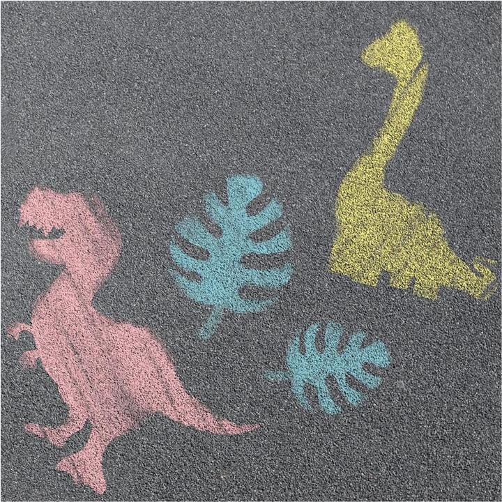 Immagine prodotto Toi-Toys World of Dinosaurs gesso stradale Dino con sagome, 10 pezzi.