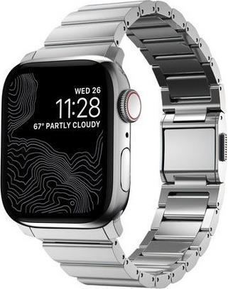 Nomad Stainless Steel Band -terÃƒÂ¤sranneke, Apple Watch 41 / 40 /, hopea (Edelstahl, Apple Watch Series 9)