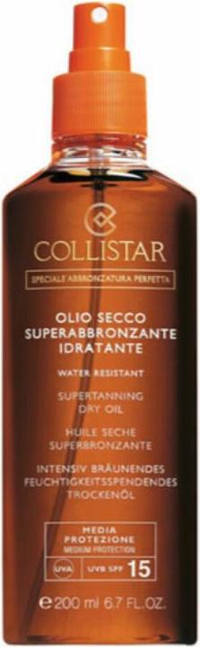 Productafbeelding Collistar Supertanning Droge Olie Spf 15 (Zonnebrandspray, SPF 15, 200 ml, 150 g)