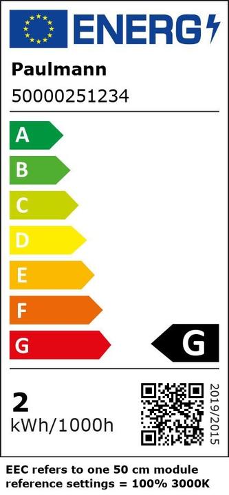 Etichetta energetica Paulmann PAUL Striscia luminosa a LED (RGBW, 500 cm, Interno)