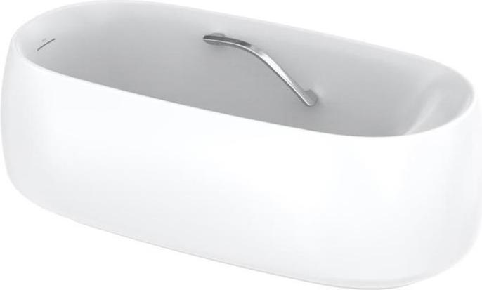 TOTO FLOATING bathtub free-standing with tub handle round white matt (229 l, 170 cm, 83.50 cm)