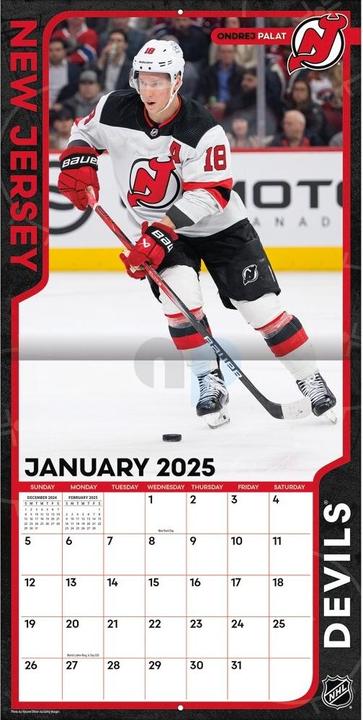 Actual product image NHL - New Jersey Devils - 30.5 x 30.5 cm team wall calendar 2025 (30.5 x 30.5 cm, French, Italian, Spanish, German, English)