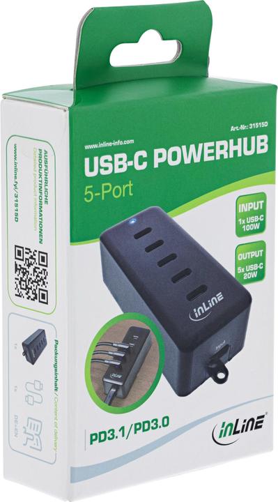 Actual product image InLine USB-C extension, 5-port, 100W (100 W)
