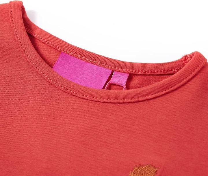 Actual product image VidaXL Children's long-sleeved shirt dark red 92,Material: 95 % cotton. 5 (92)
