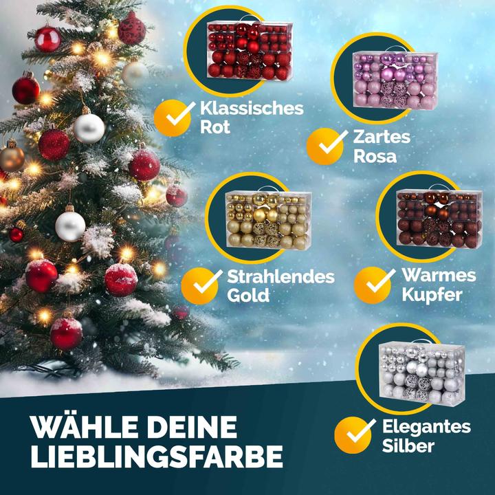 Produktbild Deuba Weihnachtsbaumkugeln (100 -teilig)