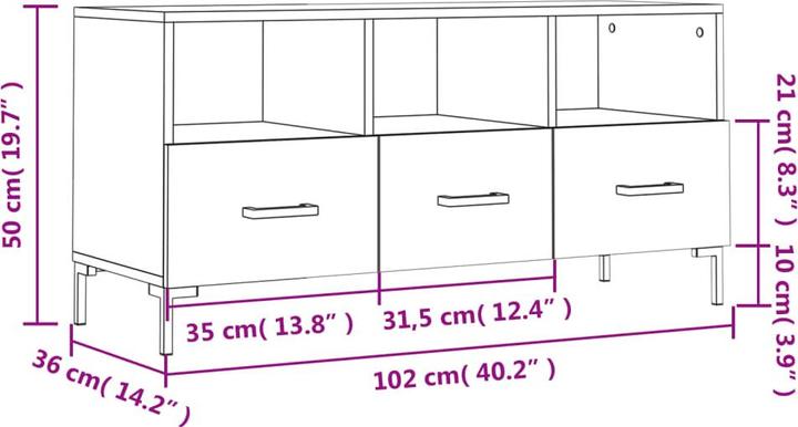 Produktbild VidaXL Nyla (102 x 36 x 50 cm)