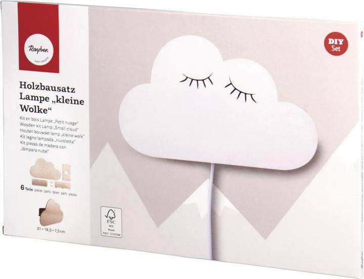 Rayher Kit di costruzione in legno lampada nuvola FSC naturale