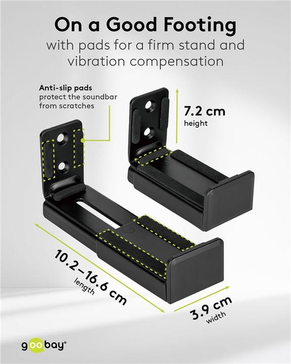 Produktbild Goobay Soundbar-Wandhalterung Universal (1 Stk., Wandmontage, Nicht beweglich)