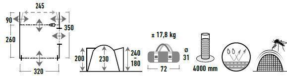 Produktbild High Peak Tour 2.0 (Kuppelzelt, 17.80 kg, 2 Personen)