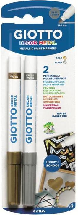 Produktbild Magni Fasermaler Giotto Decor Metal 2er Set Gold Silber (Silber, Gold, 2 x)