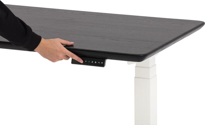 Produktbild Oakywood Standing Desk Holztisch mit Höhenverstellung - aus Massivholz - Schwarz / 140x70 / Weiss -