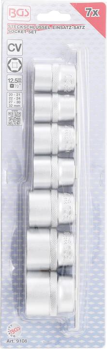 Actual product image BGS Socket Set, Hexagon 12.5 mm (1/2") Drive 20 - 32 mm 7 pcs. (12.5 mm)