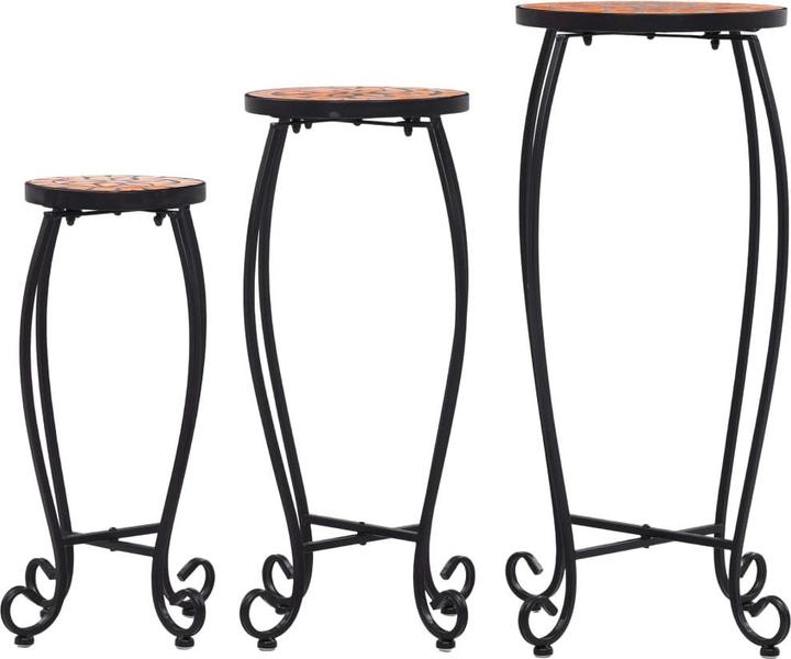 Image du produit VidaXL Pflanzenständer 3 Stk. Terrakottarot und Keramik