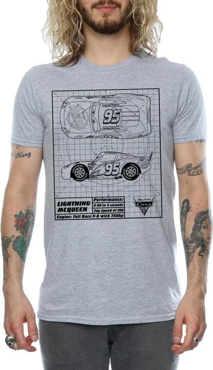 Immagine prodotto Cars Maglietta Saetta Mcqueen Planimetria Uomo (L)