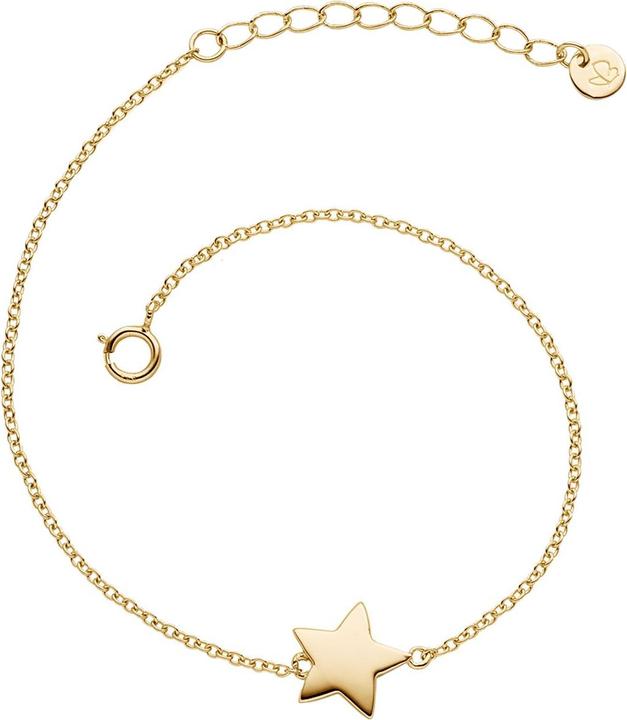 Immagine prodotto Glanzstücke München Stella da donna in argento sterling oro giallo 17,0 cm di lunghezza base + 3,0 cm di estensione - (17 cm, Argento)