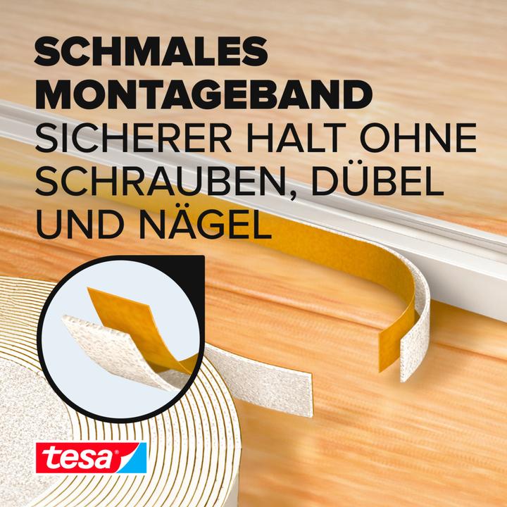 Produktbild tesa Powerbond SCHMAL doppelseitiges Montageband, 2 Rollen (9 mm)