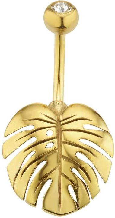 Bijouteria Bauchpiercing (Kristall, PVD Beschichtung (goldfarbig), Chirurgenstahl 316L)
