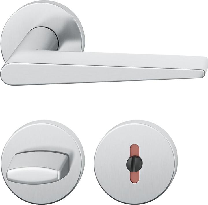 FSB Lever handle set 12 1005 ASL on rosette WC, satin stainless steel (Door set)