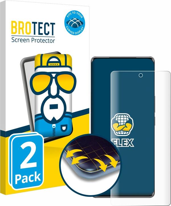Produktbild BROTECT Fullscreen Schutzfolie Displayschutz Folie Klar Transparent (2 Stück, Vivo T2 Pro)