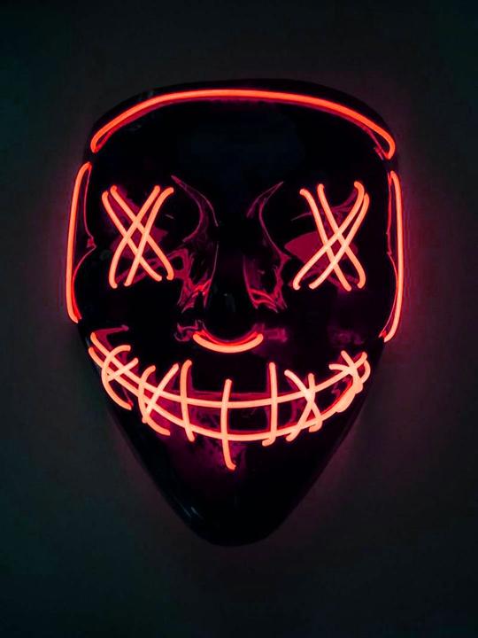 Produktbild PhoneLook Cosplay Maske The Purge Neon LED Gesichtsmaske Universalgrösse