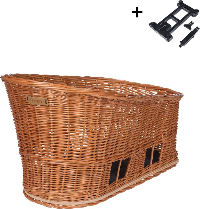 Produktbild Basil PASJA MIK 2.0, Hundefahrradkorb L, Weidekorb, mit Kissen und Adapterplatte MIK 2.0, 50cm, 38L (38 l)