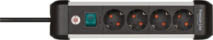 Produktbild Brennenstuhl 1391030400 Steckdosenleiste mit Schalter Silber-Schwarz Schutzkontakt 1 St. ( 139103040 (4 x, CEE 7/3, 1.80 m)