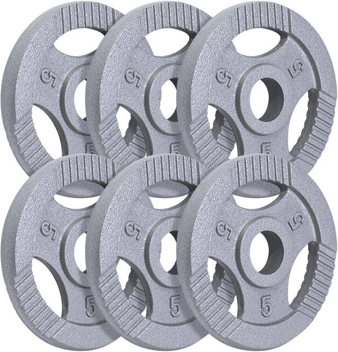 Gorilla Sports Hantelscheiben (6 x 5 kg, 4 x 5 kg, 4 x 2.5 kg)