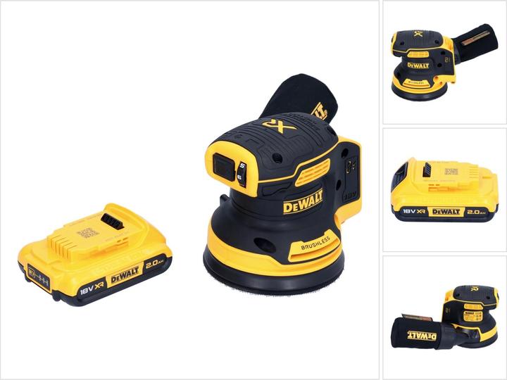Produktbild DeWalt DCW 210 N Akku Exzenterschleifer 18 V 125 mm Brushless + 1x Akku 2,0 Ah - ohne LadegerÃ¤t (Exzenterschleifer)