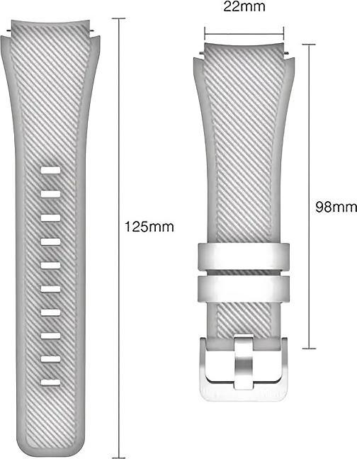 Actual product image Cbx GTS3 silicone watch strap 22mm (22 mm, Silicone)